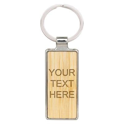 Echo Rectangle Bamboo Keyring 55mm