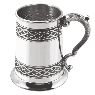 Embossed Celtic Band Pewter Tankard 1pt