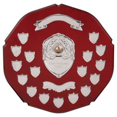English Rose Annual Shield with Top and Bottom Scrolls 365mm