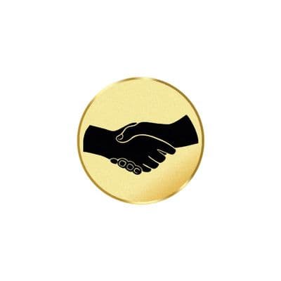 Fair Play /Friendship Gold Metal 25mm Flat Centre - 5pcs