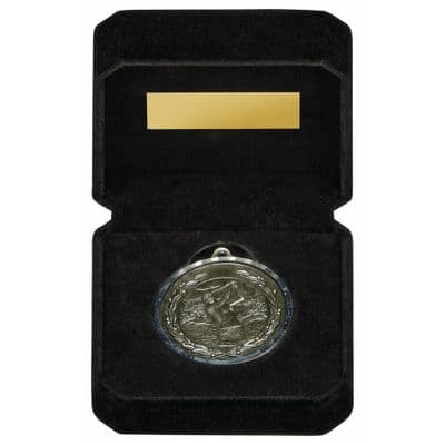 Female Golfer Milled Edge 50mm Medal in Luxury Case