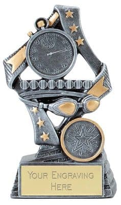 Flag Antique Silver Swimming Award