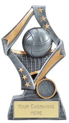 Flag Antique Silver Volleyball Award