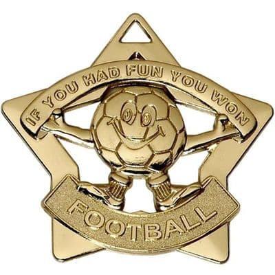 Football Fun Medal 60mm Gold
