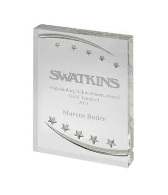 Freestanding Acrylic with Embossed Stars 178mm