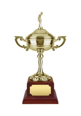 Glennart Ryder Type Golf Cup with Golfer on Lid 265mm