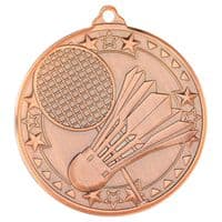 Gold Badminton Tri Star Medal 50mm (2