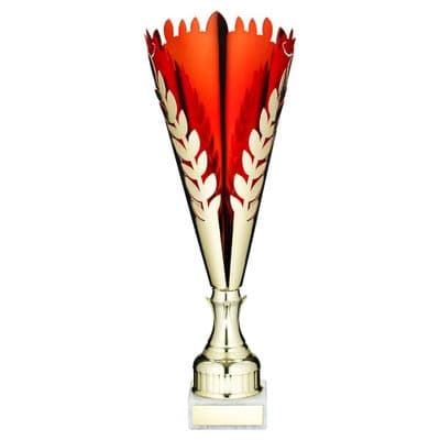 Gold/Red Wreath Cut Trophy Cup