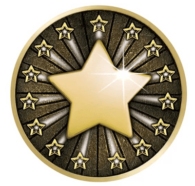 Gold Star Flat Centre 5pcs