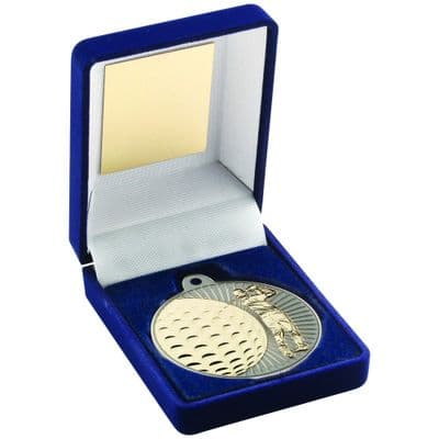 Golfer 50mm Medal with Blue Box