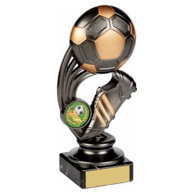 Gunmetal Football Ball on Marble Trophy