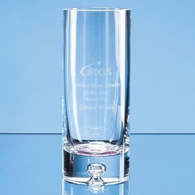 Handmade Bubble Base Cylinder Vase 200mm