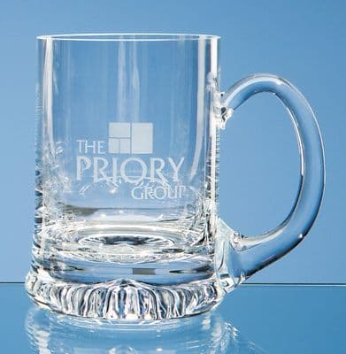 Handmade Star Base Glass Tankard 1/2 Pint