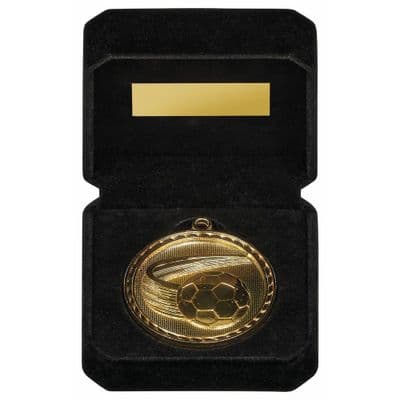 Heavyweight 60mm Turbo Football Medal in Case