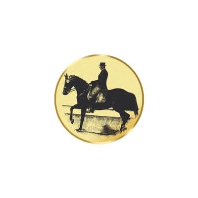 Horse Equestrian Gold Metal 25mm Flat Centre - 5pcs