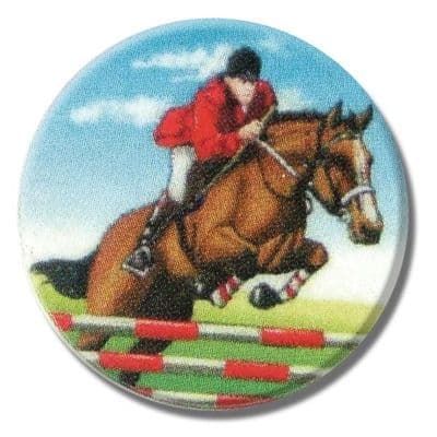Horse Jumping Vinyl 25mm Flat Centre - 5pcs