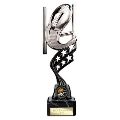 Innov8 Rugby Trophy Silver & Black