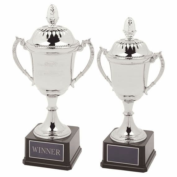 Intrepid Nickel Plated Presentation Cup with Lid | TrophyMaster UK