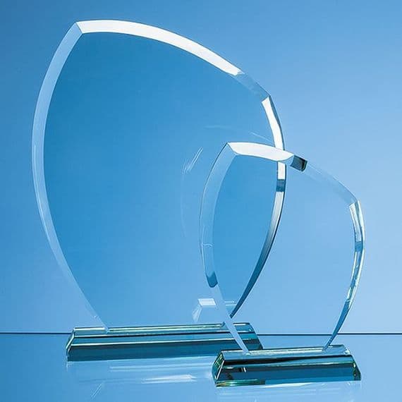 Jade Glass Autumn Leaf Award 150mm (5.9