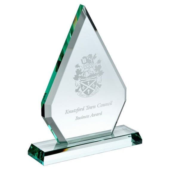 Jade Glass Chunky Diamond Plaque (19mm Thick) 203mm (8