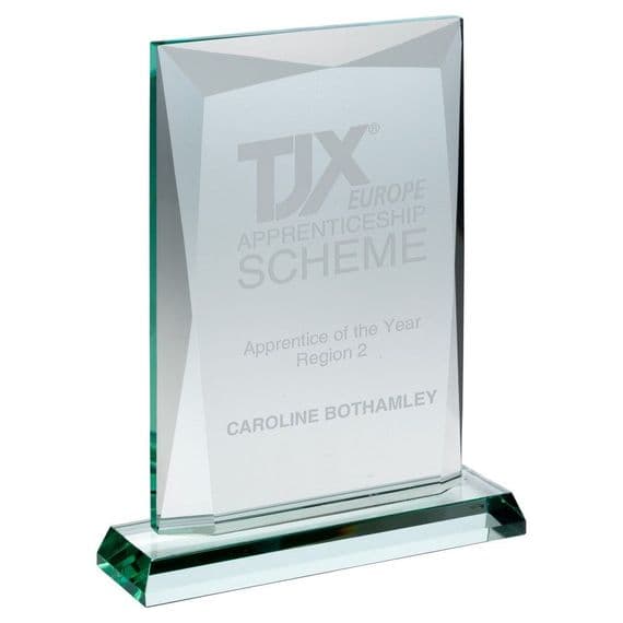 Jade Glass Chunky Rectangle Plaque (19mm Thick) 203mm (8