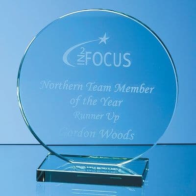 Jade Glass Circle Award (12mm Thick)