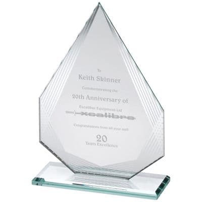 Jade Glass Diamond With Silver Lined Edges  (5mm Thick)