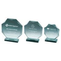 Jade Glass Facetted Octagon Award 170mm (6.75