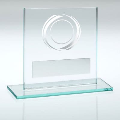 Jade Glass Plaque with Generic Centre Trophy
