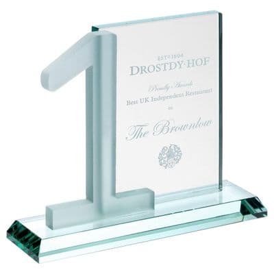 Jade Glass Rectangle with Frosted No 1 (10mm Thick) - 152mm
