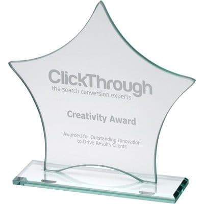 Jade Glass Star Plaque (6mm Thick)