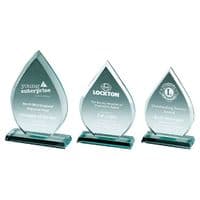 Jade Glass Teardrop Award 180mm (7