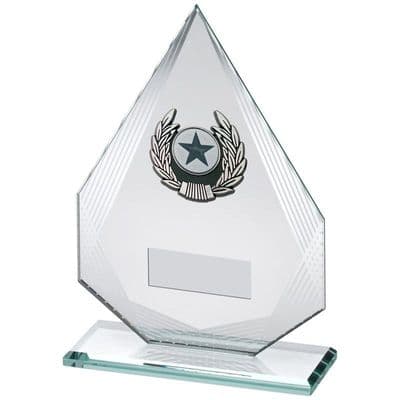 Jade/Silver Diamond Glass With Silver/Blk Trim Trophy