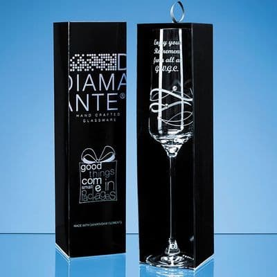 Just For You' Diamante Champagne Flute with Spiral Design Cutting