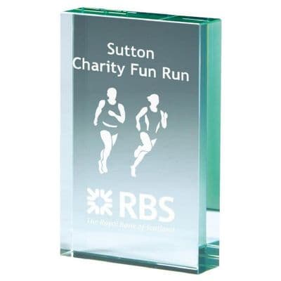 Lancombe Jade Glass Block Award  (15mm thick)