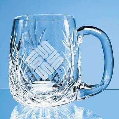 Lead Crystal Barrel Panel Tankard 1 Pint