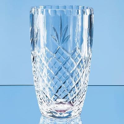 Lead Crystal Panelled Barrel Vase 190mm (7.5