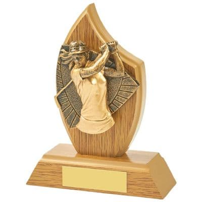 Light Oak Female Golf Wood Plaque Award