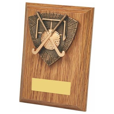 Light Oak Field Hockey Wood Plaque Award