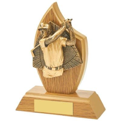 Light Oak Golfer Wood Plaque Award