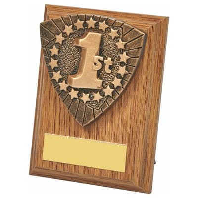 Light Oak Place Wood Plaque Award 100mm