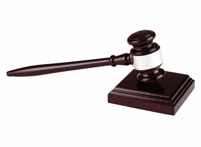 Long Wooden Gavel & Block 273mm