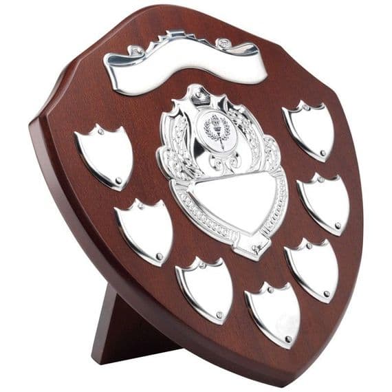 Mahogany Shield With Chrome Record Shields 229mm (9