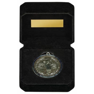 Male Golfer Milled Edge 50mm Medal in Luxury Case