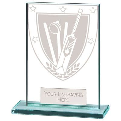Millennium Cricket Small Jade Glass Award