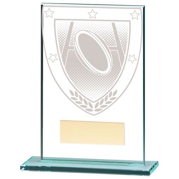 Millennium Rugby Large Jade Glass Award | TrophyMaster UK