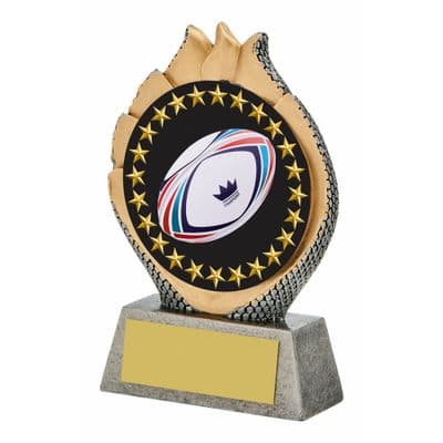 Mini Antique Silver Rugby Resin Stand 100mm