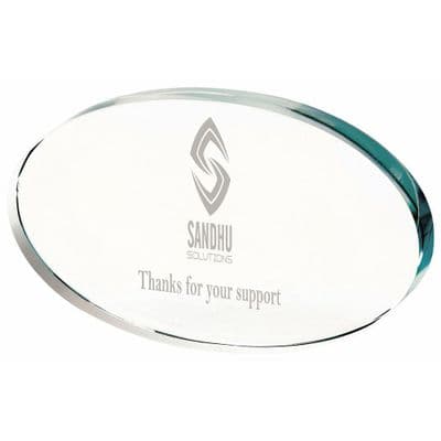 Mini Oval Glass Award 125x75mm (15mm Thick)