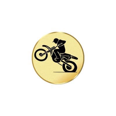 Motor Cycle/Scrambling Gold Metal 25mm Flat Centre - 5pcs