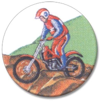 Motorcycle Trials Vinyl 25mm Flat Centre - 5pcs